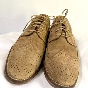 JOHNSTON & MURPHY Flex System Sheepskin Wingtip Men\'s Shoes. Size 9 Mens Johnston & Murphy Flex System Taupe Sheepskin Wingtip  main image 4